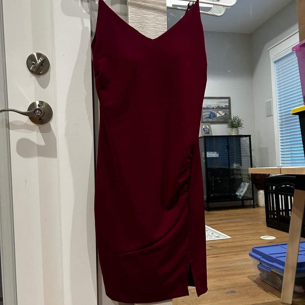 Burgundy mini dress